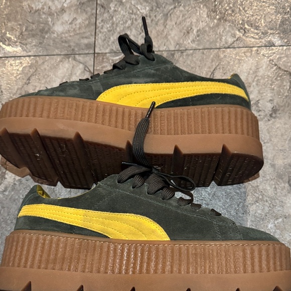 Women's Cleated Creeper Suede Platforms - Lemon, Carmine, Vanilla Ice - Picture 10 of 16